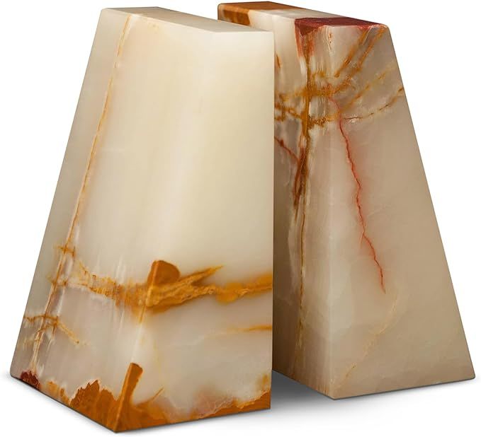 Modern Wedge Marble Bookends (Light Green Onyx) | Amazon (US)