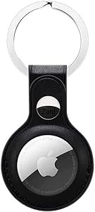Leather AirTag Keyring Case For Apple Airtag Holder Protective Leather Airtags Case Tracker Cover... | Amazon (UK)