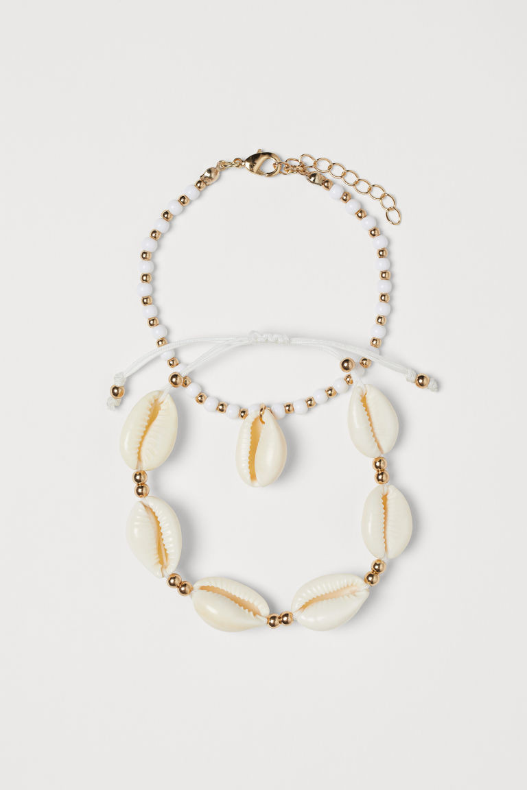 2er-Pack Armbänder - Goldfarben/Muscheln - Ladies | H&M DE | H&M (DE, AT, CH, NL, FI)