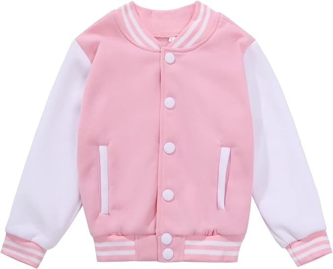 babyhealthy Kids Boys Varsity Jacket Baseball Jacket Casual Sport Cardigan Sweatshirt Youth 2-13 ... | Amazon (US)