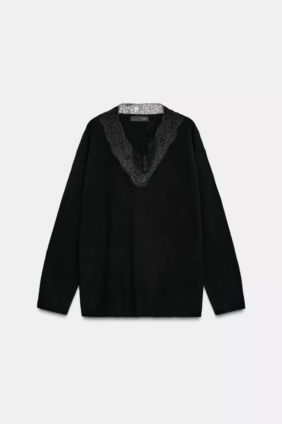 LACE KNIT JUMPER | Zara UK