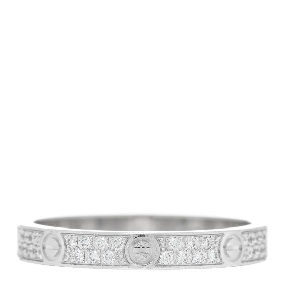 18K White Gold Diamond 2.6mm LOVE Paved Band Ring 48 4.5 | FASHIONPHILE (US)