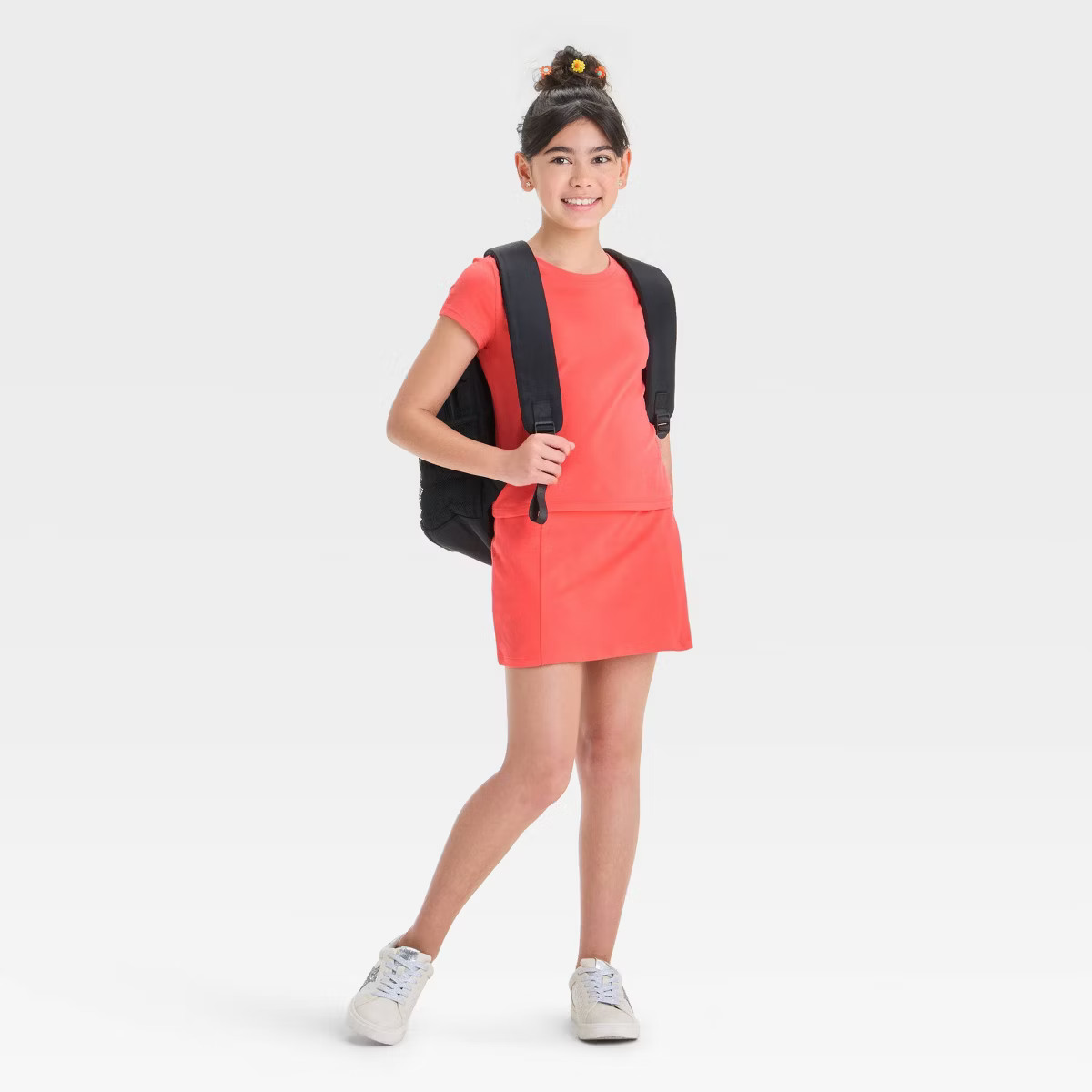 Girls' Knit Skort - art class™ Melon Orange M | Target