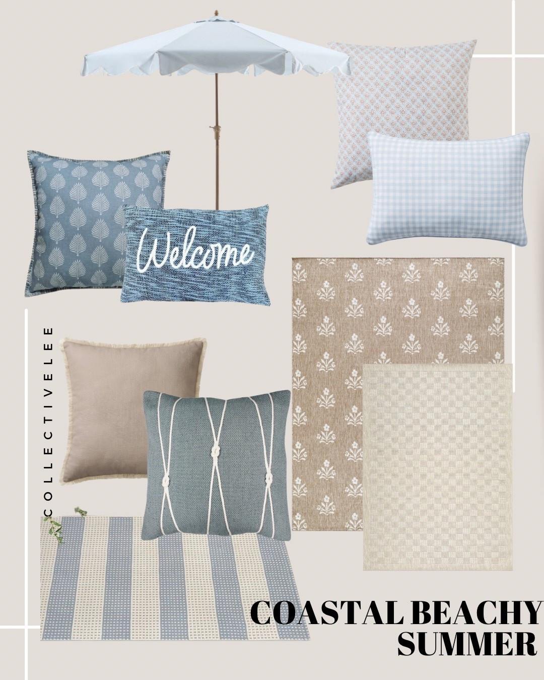 Give me all the pillows! Love an outdoor pillow especially in these tones. Blues, tans, whites! So pretty! 

Coastal summer, beachy, beach, outdoor decor, outdoor pillows, outdoor rugs, outdoor umbrellas, aesthetic summer 

#LTKSeasonal #LTKSwim #LTKHome