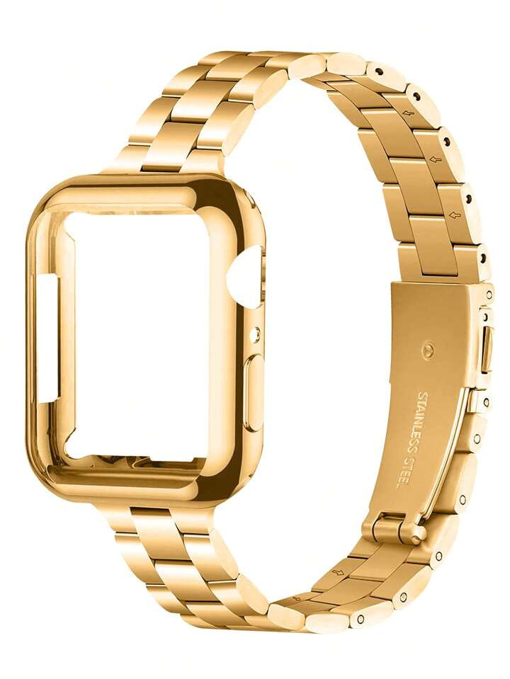 Stainless Steel Watchband & Case Compatible With Apple Watch | SHEIN USA | SHEIN