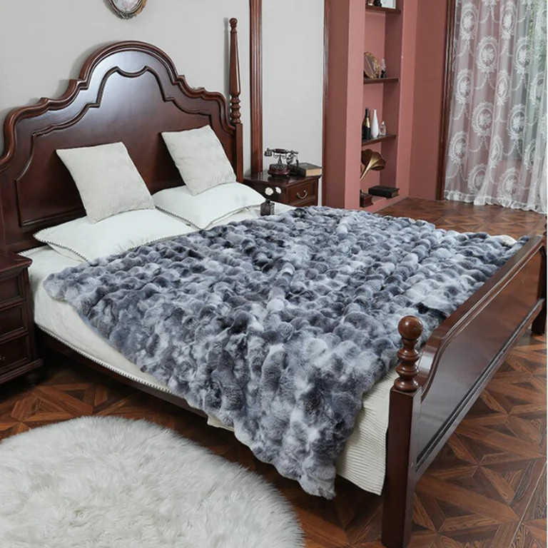 Faux Rabbit Fur Bed Throws, Fluffy Warm Throw Blanket for Sofa Couch, Soft Plush Decorative Blank... | Walmart (US)