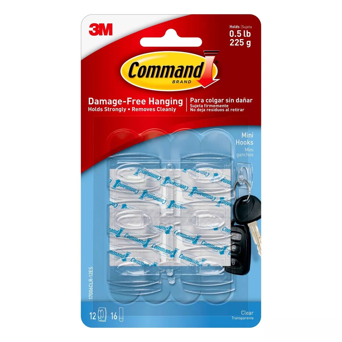 Command 12 Hooks 16 Strips Clear Mini Decorative Hooks | Target