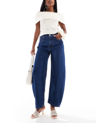 ASOS DESIGN barrel leg jeans in rinse | ASOS | ASOS (Global)