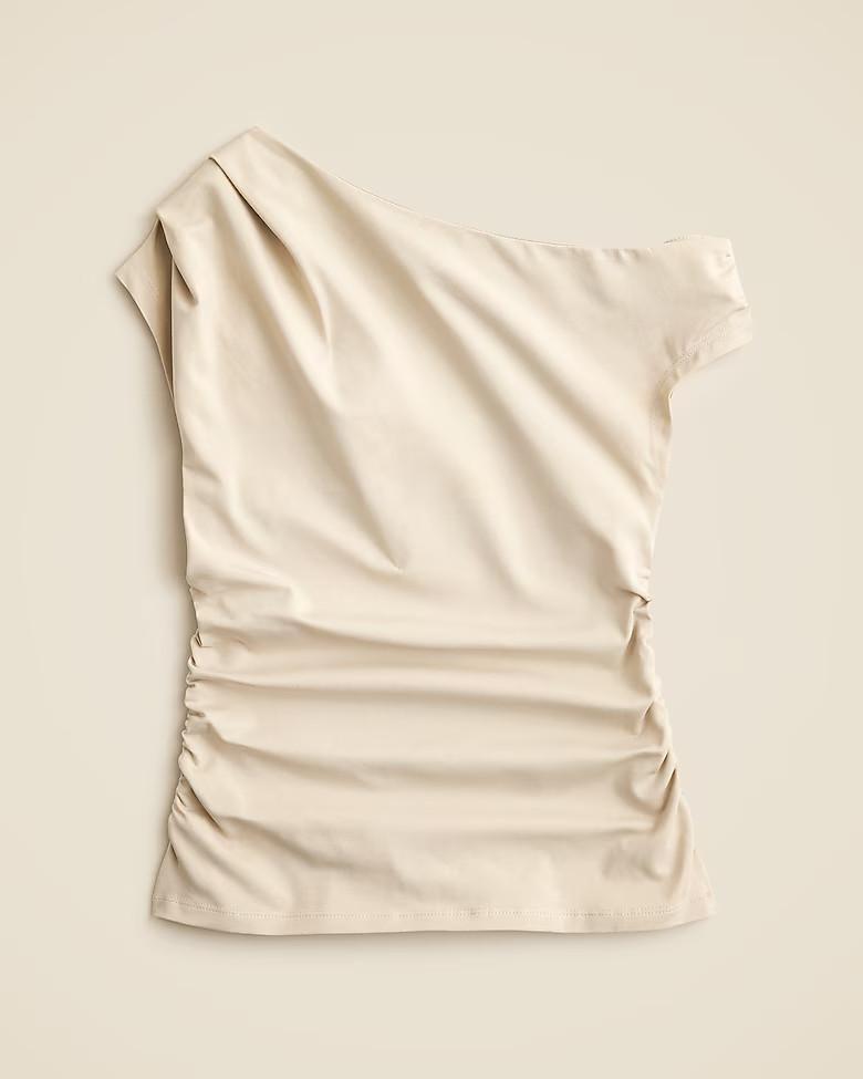 Stretch cotton-blend off-the-shoulder top | J. Crew US
