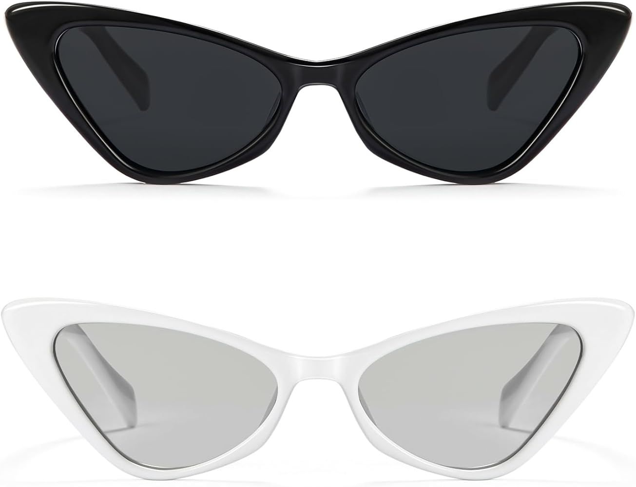 Veda Tinda Vision Retro Narrow Cat Eye Sunglasses for Women Vintage Tinted Lens Trendy Cool Sexy ... | Amazon (US)