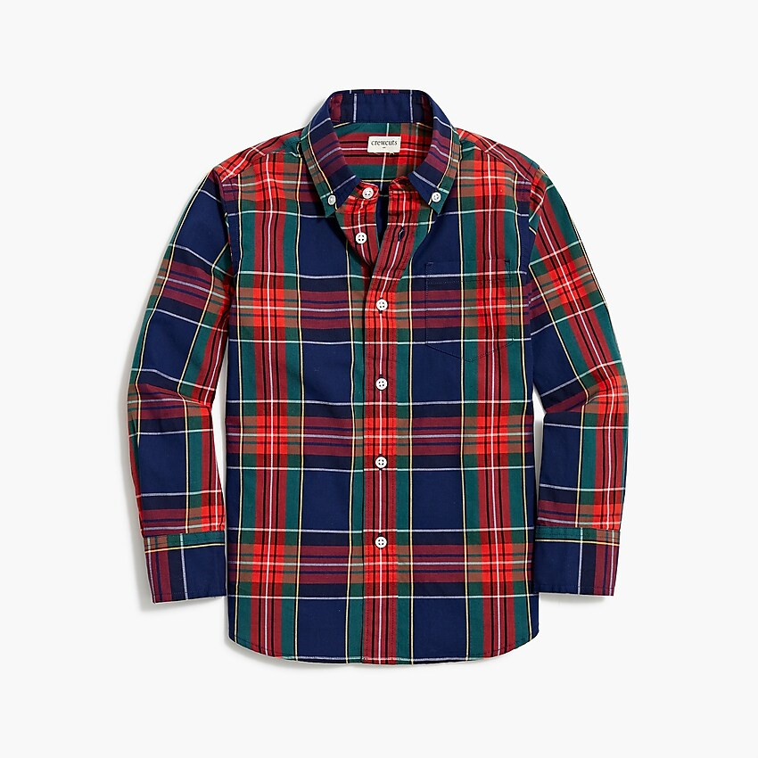 Boys' tartan flex washed shirt | J.Crew Factory