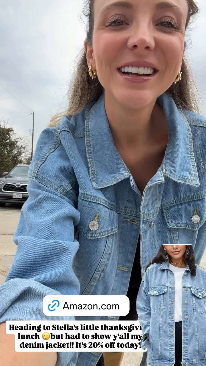 Heading to Stella's Thanksgiving lunch in my denim jacket from Amazon! 

 