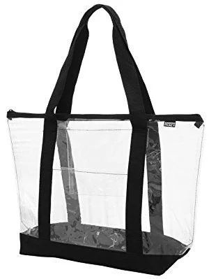 ensign peak clear zipper tote with color trim and bottom, black trim,one size - Walmart.com | Walmart (US)
