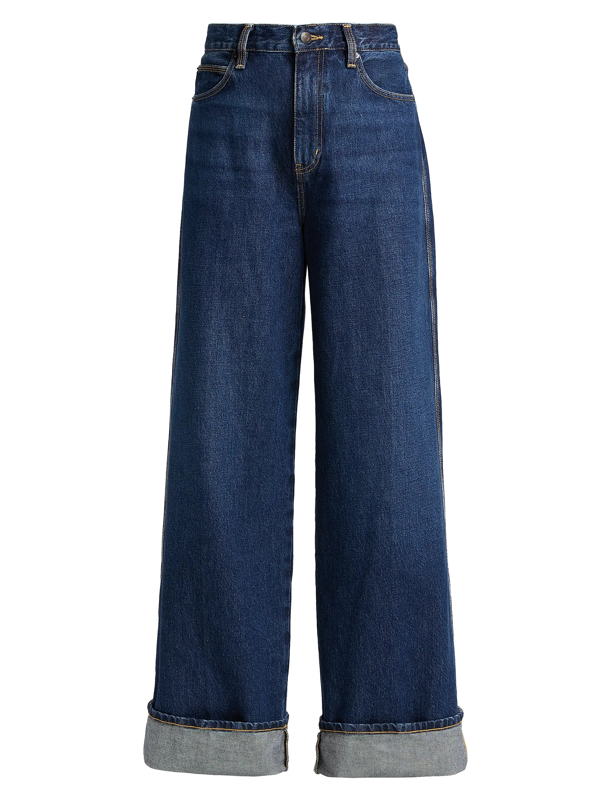 Frame The Cuffed Wide-Leg Jeans | Saks Fifth Avenue | Saks Fifth Avenue