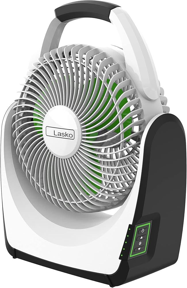 Lasko Portable Fan, 18V Lithium Ion Battery, Bonus Adapter for Electric Plug-in Use, Lasts up to ... | Amazon (US)