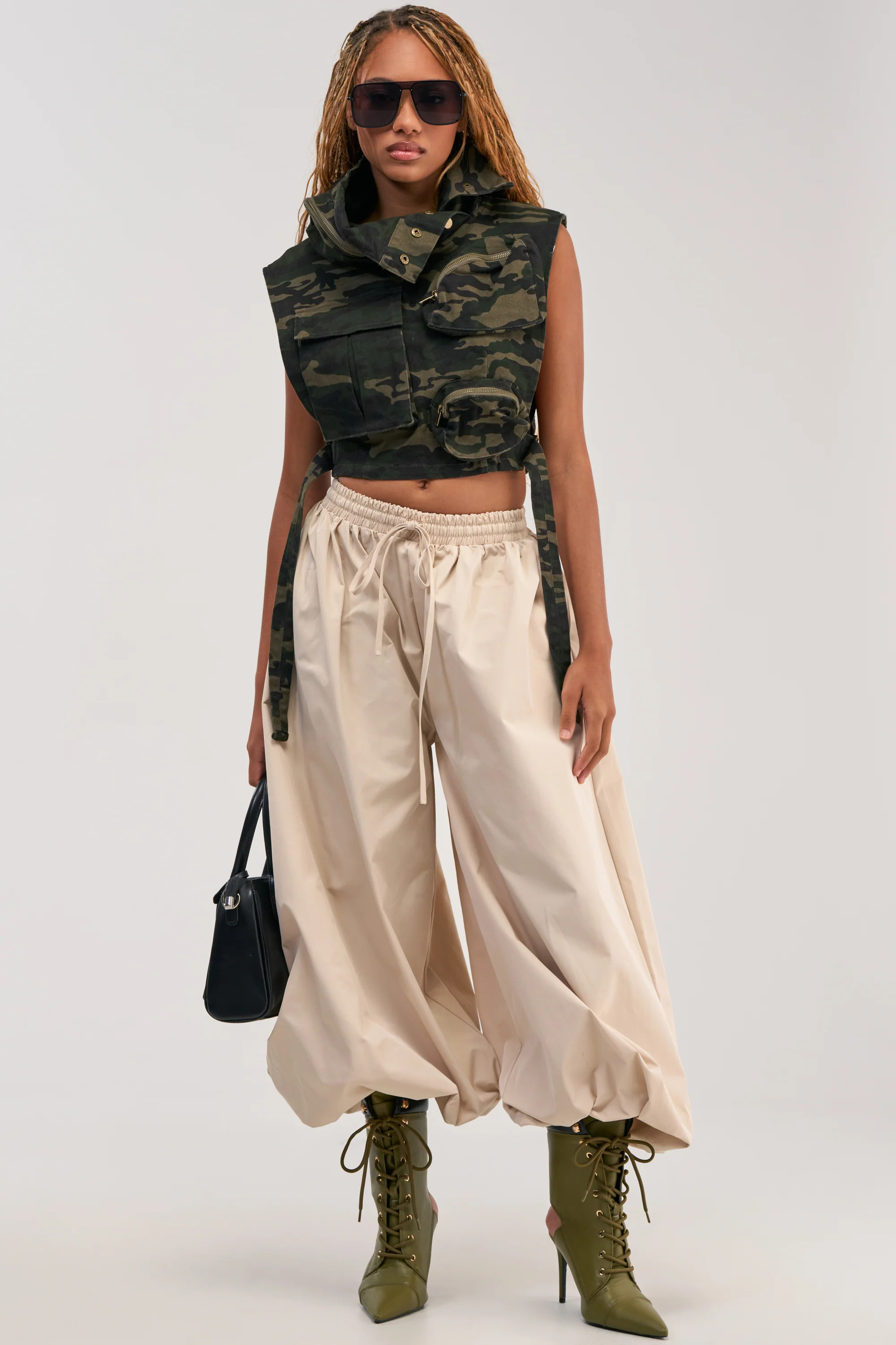 Tan Parachute Balloon Pants, High Rise | AKIRA | AKIRA