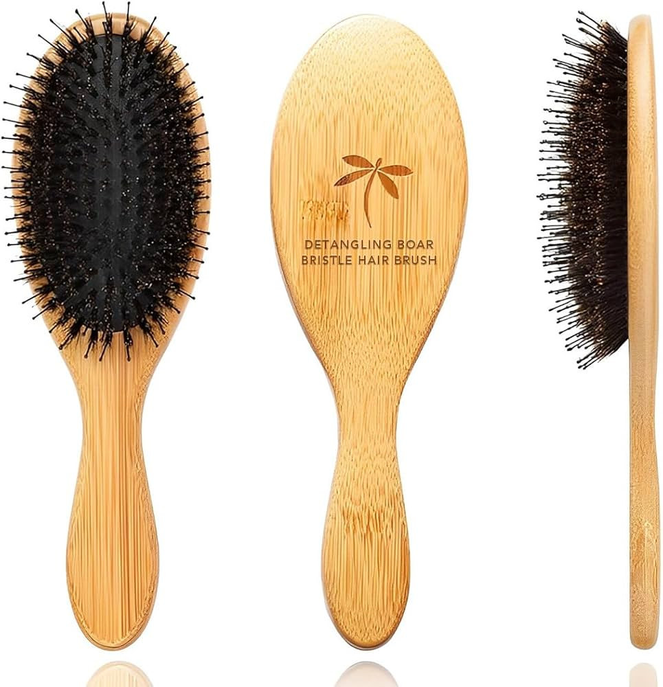 Belula Boar Bristle Hair Brush - Hair Brushes for Women & Mens Hair Brush, Detangler Brush, Hairb... | Amazon (US)