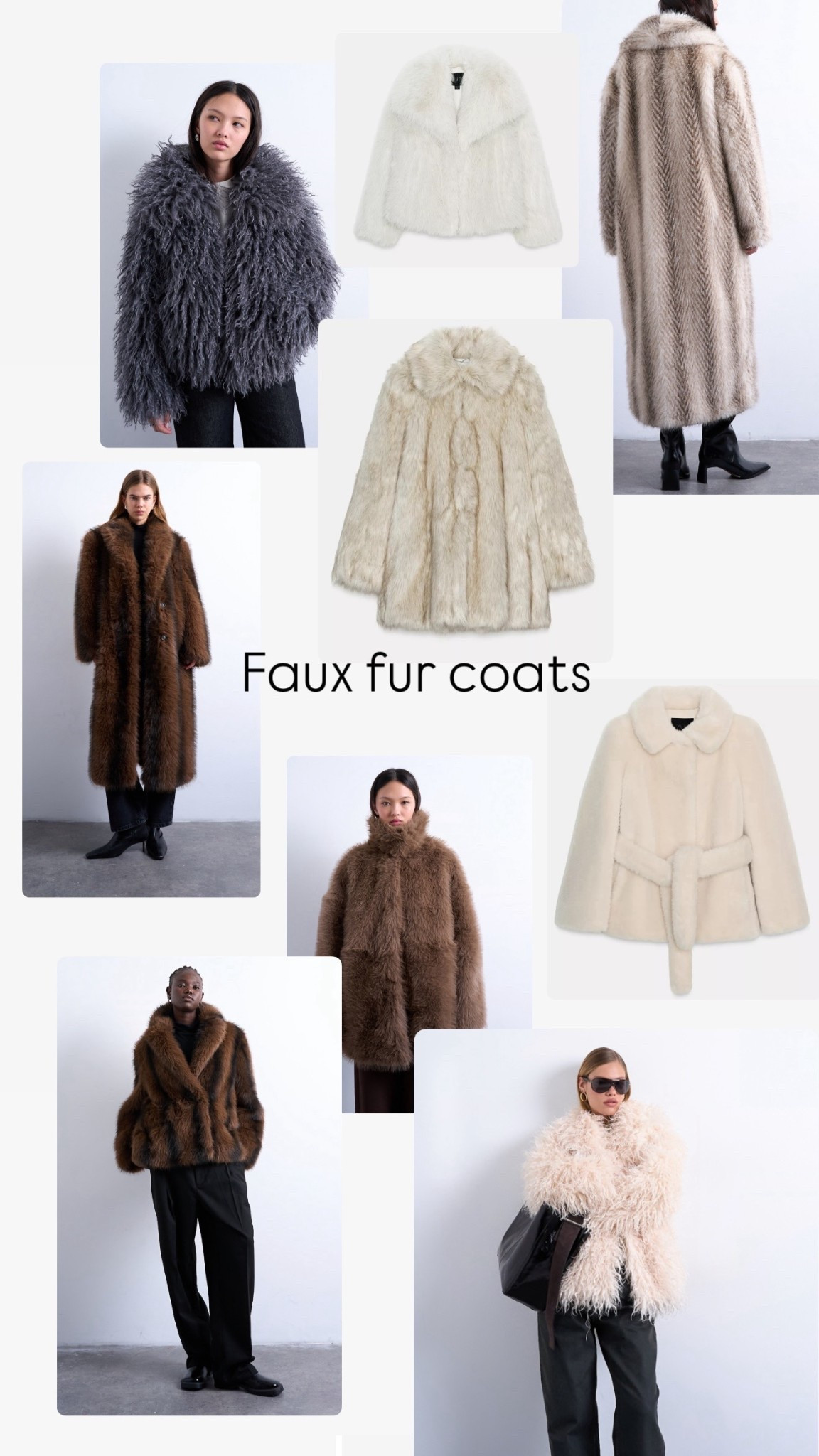Faux fur coats 