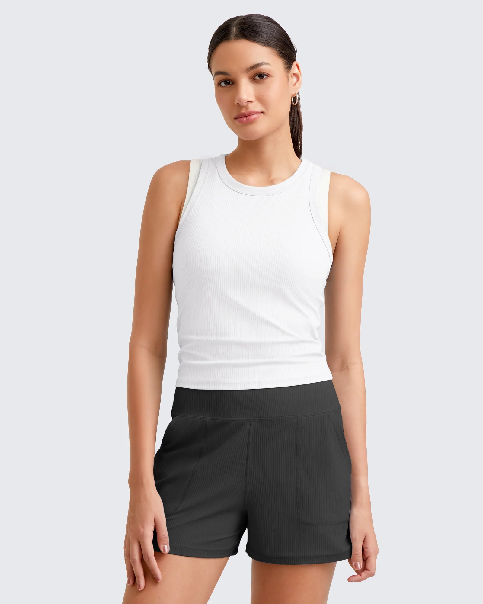 G4free Ribbed Slim Racerback Athletic Tanks | g4free activewear