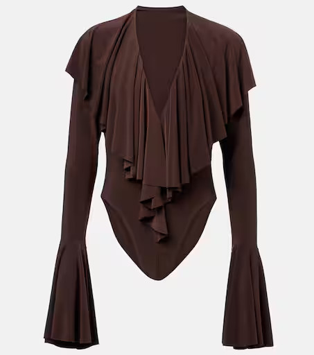 Ruffled jersey bodysuit | Mytheresa (UK)