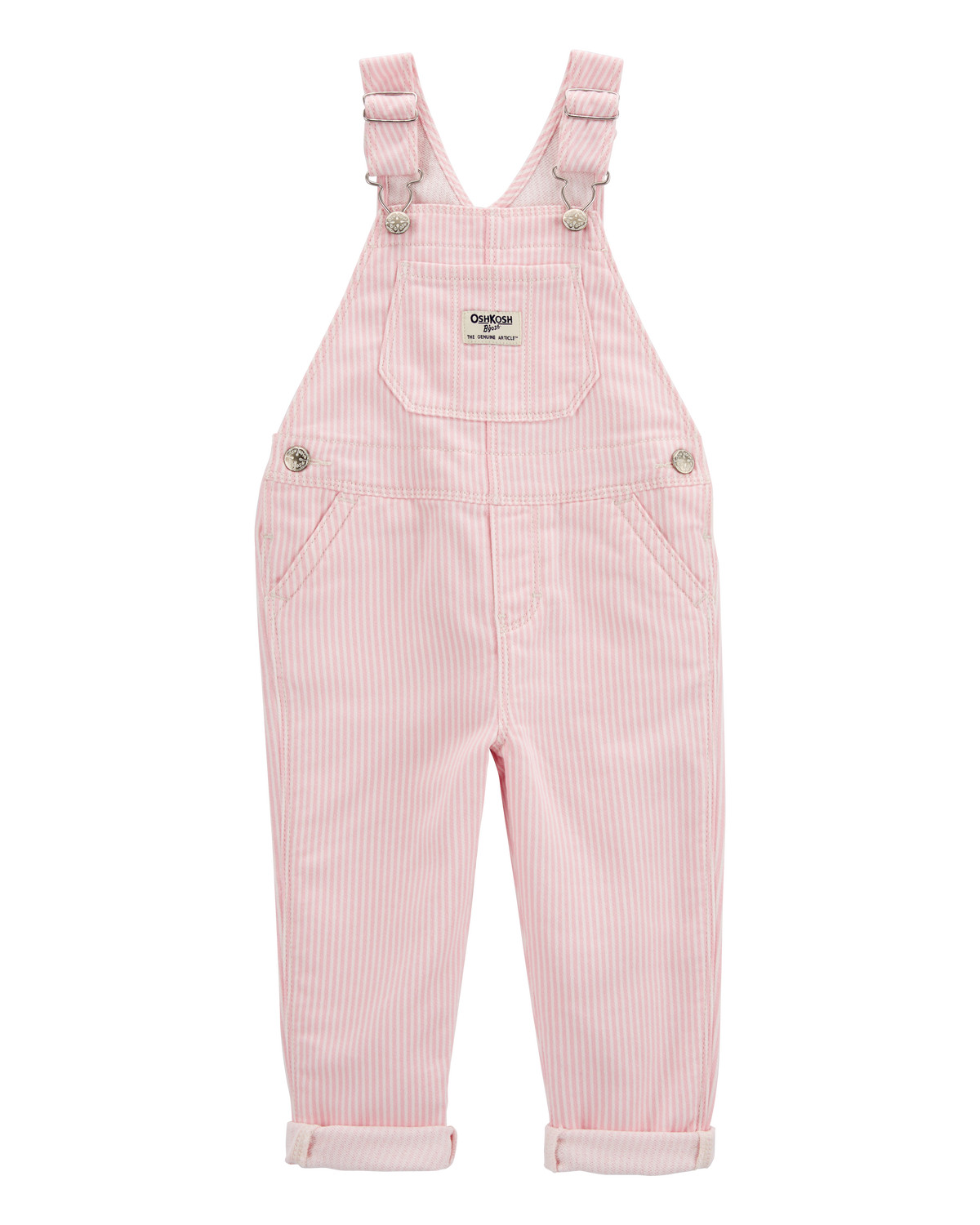 Toddler Knit Denim Hickory Stripe Overalls - Pink - OshKosh B'gosh | Carter's | Carter's Inc