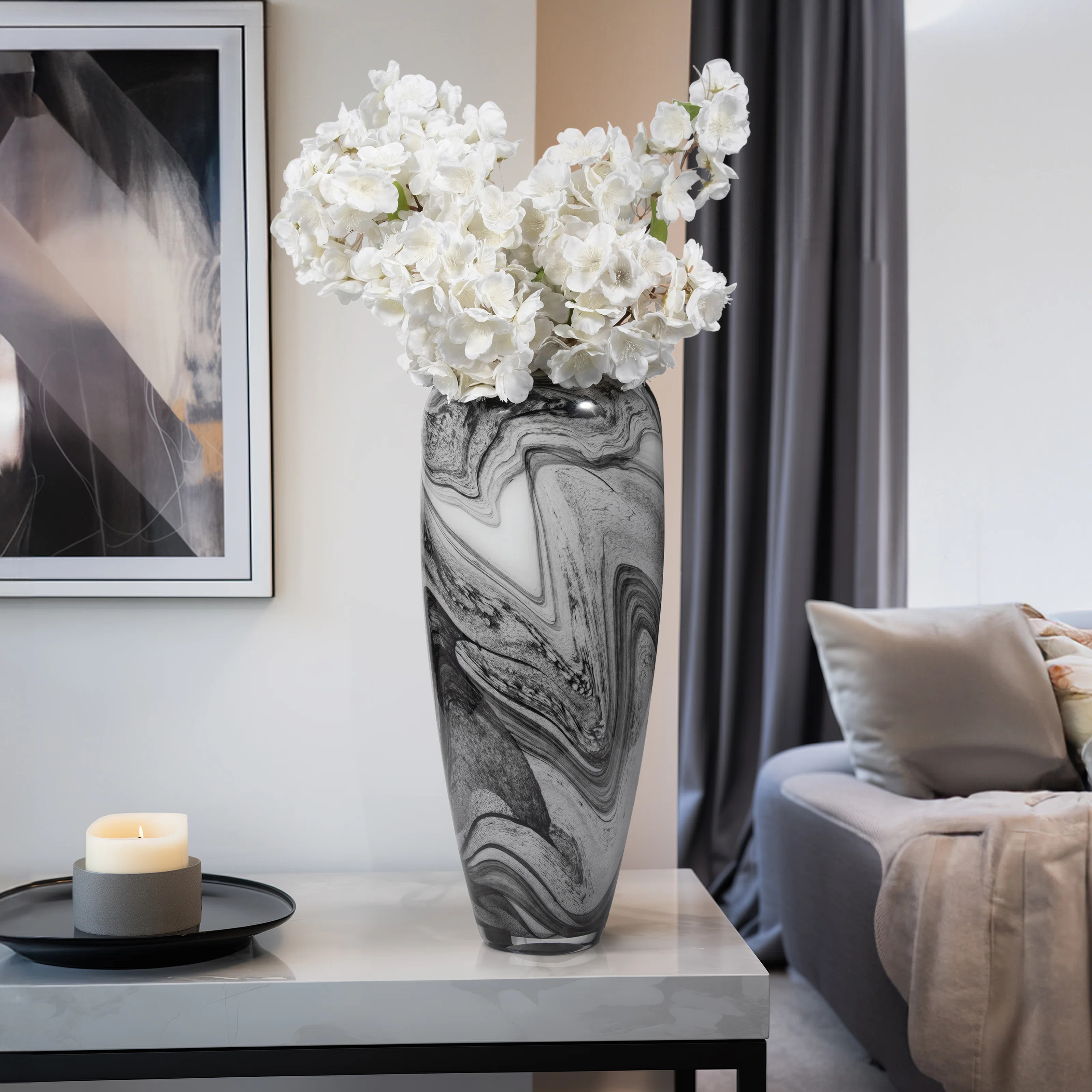 Costinela Modern Marbled Glass Table Vase | Wayfair North America