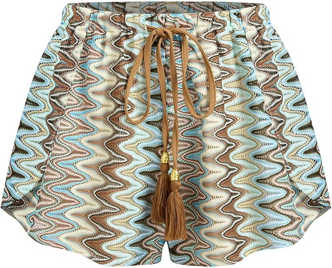 ZAFUL Crochet Cover Up Shorts for Women Beach Swimwear 2026 Boho High Waisted Drawstring Flowy Sw... | Amazon (US)
