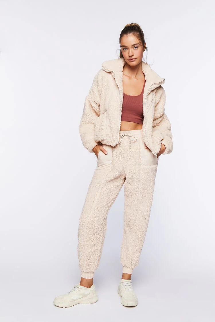 Active Faux Shearling Joggers | Forever 21 (US)