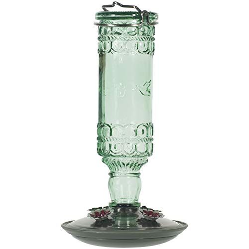 Perky-Pet 8108-2 Green Antique Bottle 10-Ounce Glass Hummingbird Feeder | Amazon (US)
