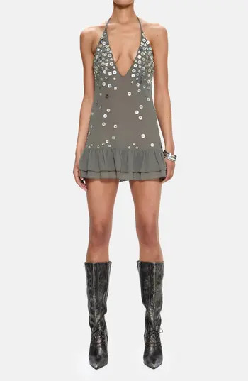 JADED LONDON Button Me Up Minidress in Grey at Nordstrom Rack, Size 6 | Nordstrom Rack