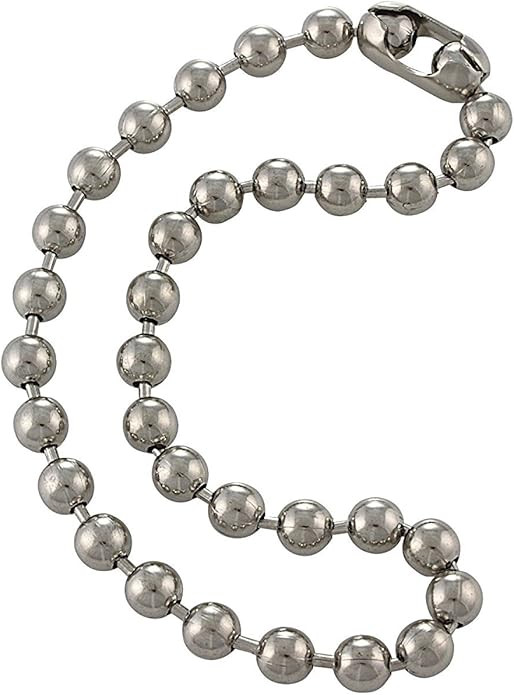Jewelry 9.5mm Extra Large Silver Steel Ball Chain Mens Necklace Extra Durable Color Protect Finis... | Amazon (US)