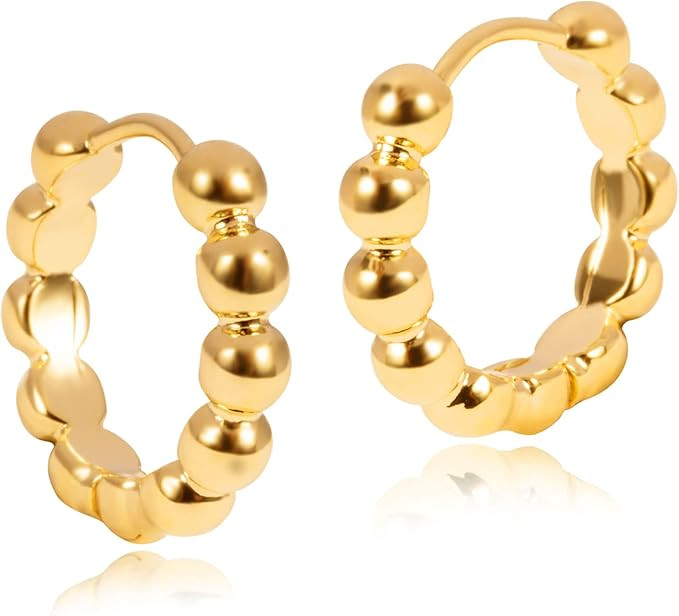 VRIUA Gold Hoop Earrings for Women 14K Gold Filled Dangle Earrings Delicate Hypoallergenic Ear Je... | Amazon (US)