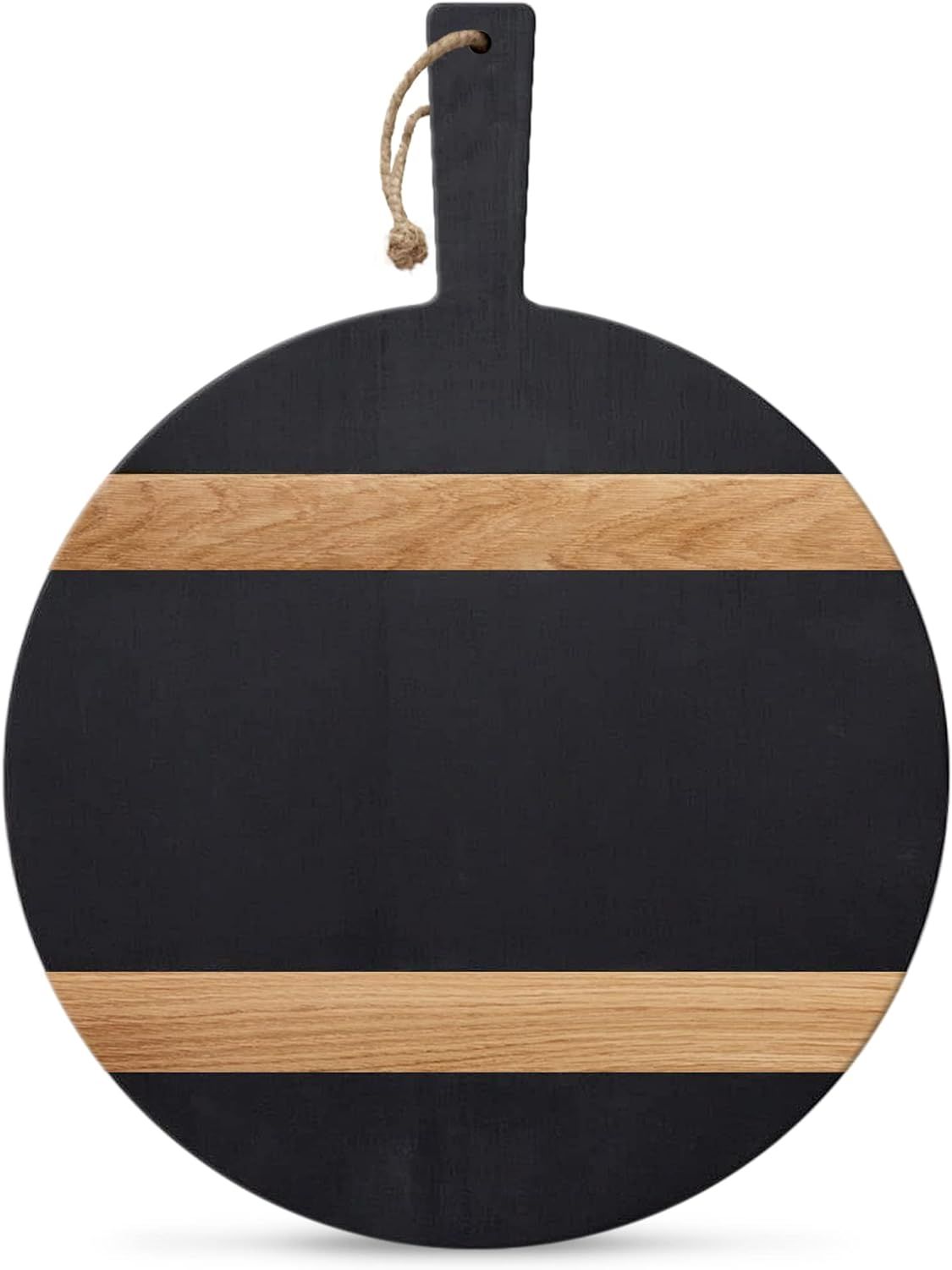 Chloe and Cotton Acacia Wood Diameter 16 Inch Oversized Serving Board | Large Black Cheese Board ... | Amazon (US)