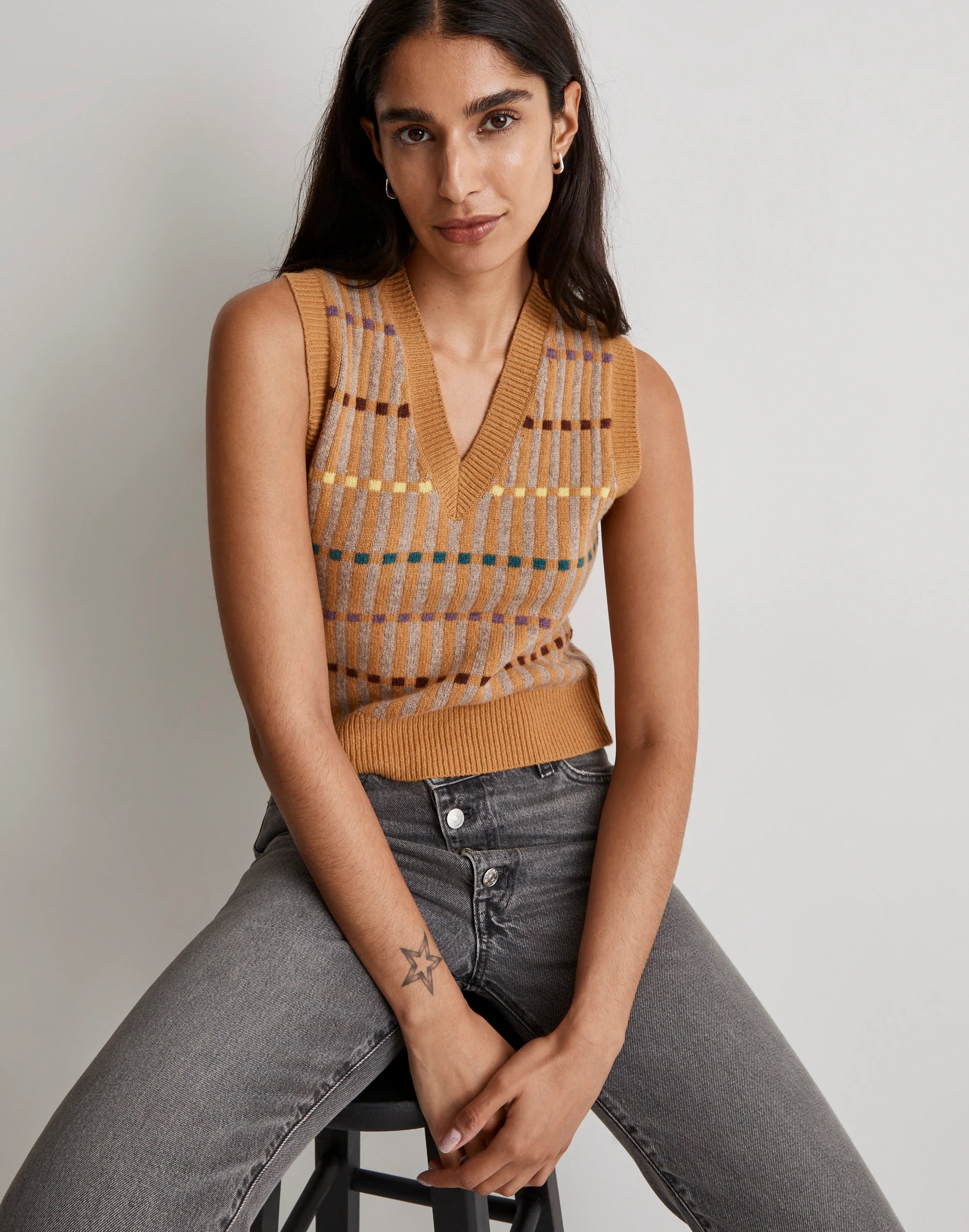 Jacquard V-Neck Sweater Vest | Madewell