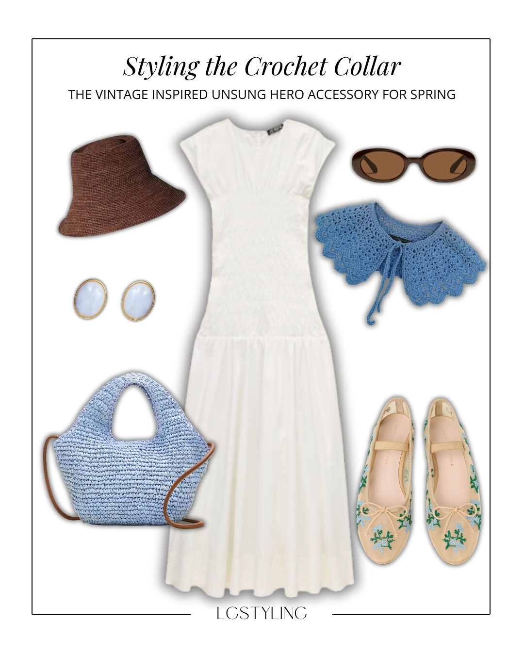 White Dress + Crochet Collar

For a softer, more romantic take, the crochet collar pairs beautifully with a classic white dress. It adds texture and visual interest without overpowering the simplicity of the silhouette. Finished with a woven bag, delicate accessories, and embroidered flats, this look feels timeless, feminine, and perfect for spring events, brunch, or vacation styling.

#LTKDress #SpringStyle #RomanticStyle #WhiteDress #FeminineStyle #VacationOutfits #ClassicWardrobe #TimelessStyle #LTKFinds #SpringOutfitIdeas

 