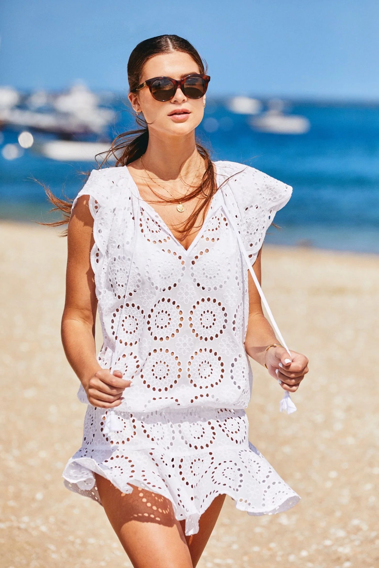 The Joy Coverup - Embroidered Cotton Eyelet - White by Cartolina | Support HerStory