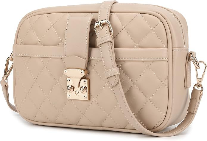 Lola Mae Quilted Crossbody Bag Small Lightweight Shoulder Purse Top Zipper Phone Pocket | Amazon (US)