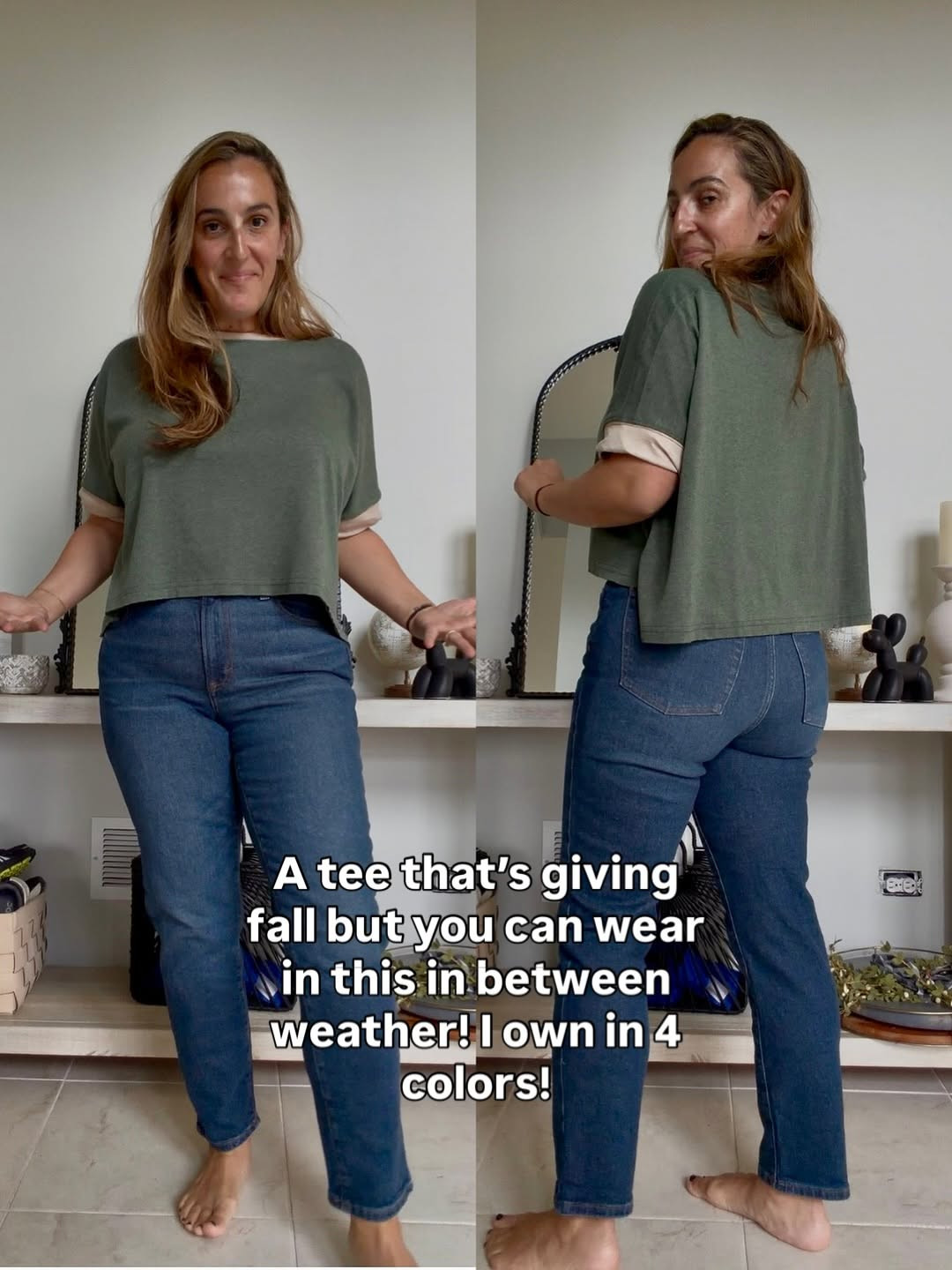 Wearing a medium on top. In the jeans, I’m wearing a 10. I think they run true or down If you're in between 

 #LTKMidsize #LTKFindsUnder50 #LTKStyleTip