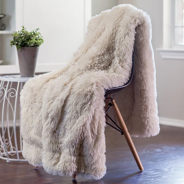 Dedrick Shaggy Super Elegent Sherpa Long Fur Throw | Wayfair North America