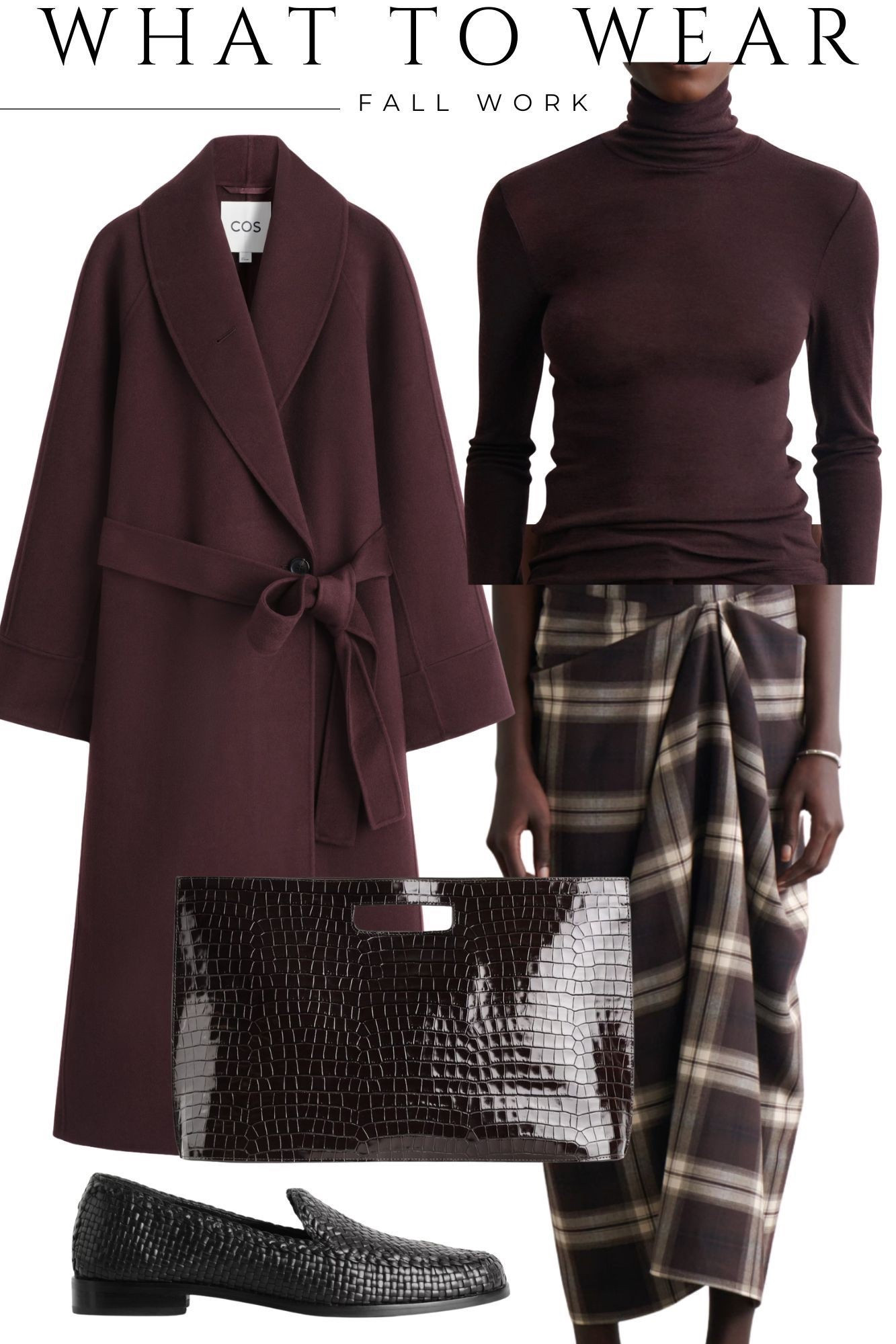 Fall work outfit to wear…checkered midi skirt paired with merino knit sweater and coat. Loafers are huge this season 

#LTKOver40 #LTKSeasonal #LTKWorkwear