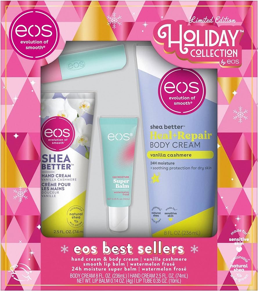 eos Holiday Skin Care Gift Set- Vanilla Cashmere Body & Hand Cream, Watermelon Frosé Lip Butter ... | Amazon (US)