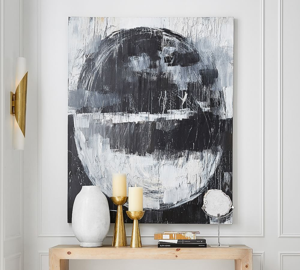 Rough Cast Brass Pillar Candleholder | Pottery Barn (US)