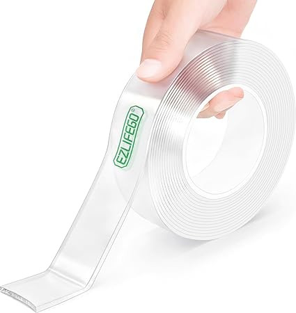 EZlifego Double Sided Tape Heavy Duty, Nano Double Sided Adhesive Tape, Clear Mounting Tape Pictu... | Amazon (US)