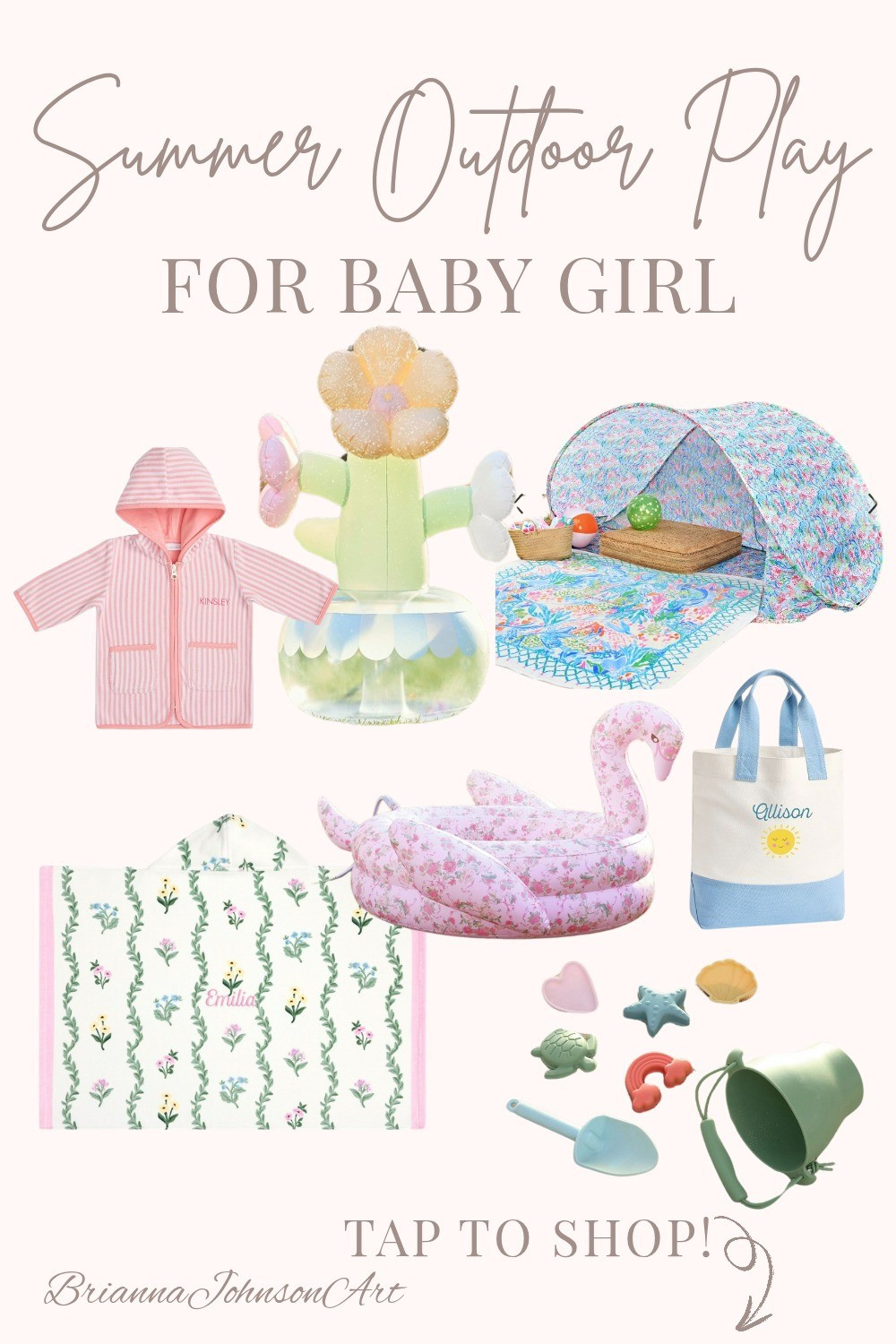 Summer Play Favorites for Baby Girl!I rounded up the sweetest finds to keep your little one happy! Personalized towels, floral pools, beach tents, and pastel toy sets that are perfect for outdoor play.

#LTKSeasonal #LTKKids #LTKBaby