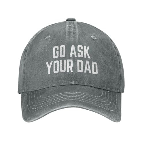 Go Ask Your Dad Hat Father Dad Gifts Hat for Women Men Baseball Cap Dad Hat Trucker Hat Gray | Amazon (US)