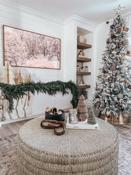 Coffee table chirstmas decor #holidaydecor #neutralchristmasdecor #christmastree #coffeetable #stockings #garland #homedecor 

#LTKhome #LTKSeasonal #LTKHoliday