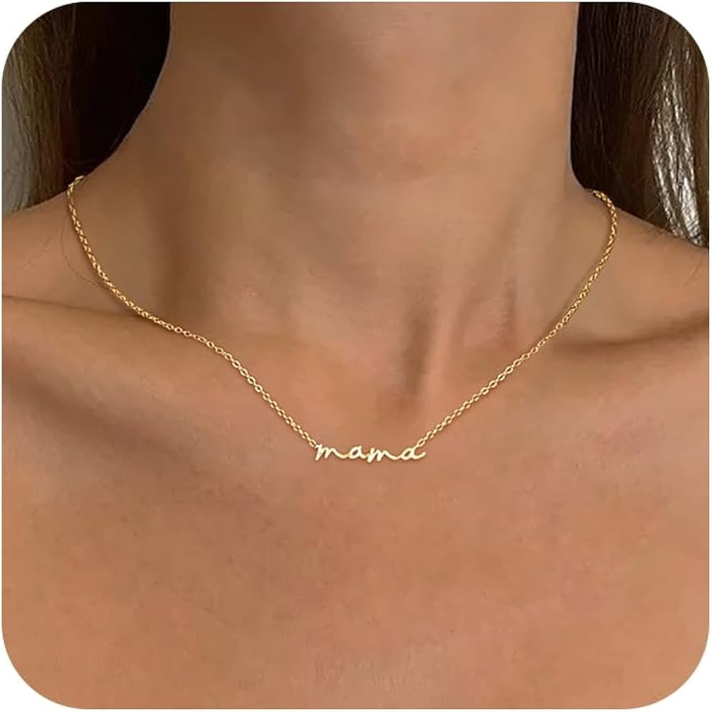 Gold Pendant Necklace for Women, Dainty Diamond Necklaces for Women Simple 14K Gold Plated Paperc... | Amazon (US)