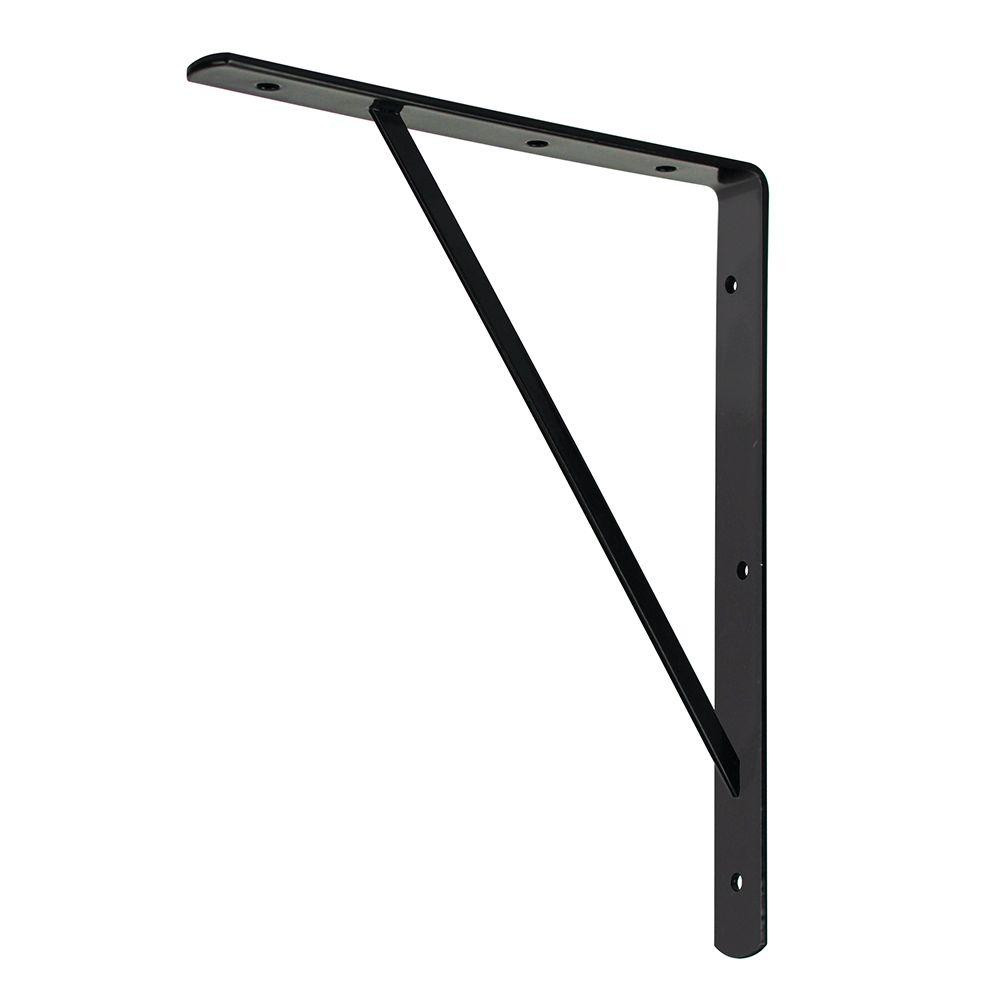 10 in. x 8 in. Black Medium Duty Shelf Bracket | The Home Depot