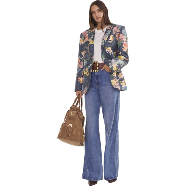 Women's Claude Brocade Blazer, Grey | Maisonette