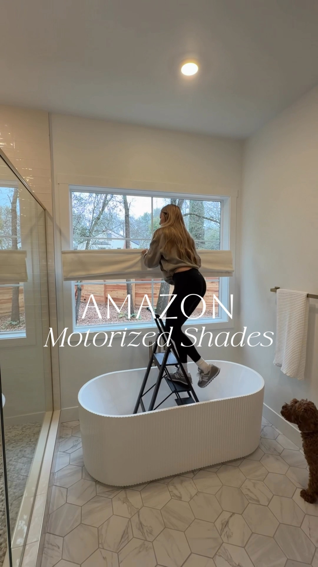 Comment AMAZON and l'll send you the link and details to my motorized roller shades.
Amazon Roman shades to be exact!
Can’t believe the quality of these and they’re from Amazon?!
Amazon has affordable motorized roller shades. You can customize the color, type of shade, and size.
These are in the shade ivory white and although I didn’t need a blackout shade for this space that is an option. 

#amazonhack #amazonhome #amazonhomefinds #blinds #motorizedshades